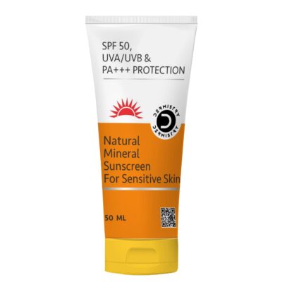 Dermistry Natural Mineral Water Based SPF50 Sunscreen for Sensitive Oily Skin